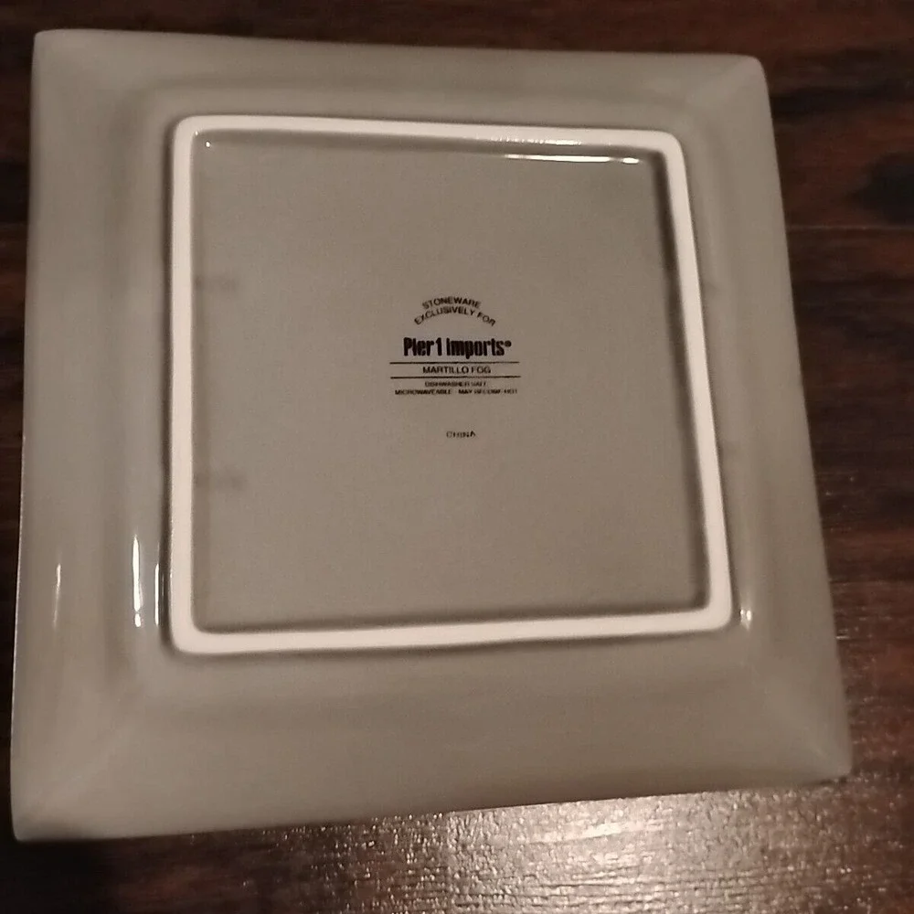 Set Of 2 Pier 1 Imports Martillo Fog  Square 7 3/4